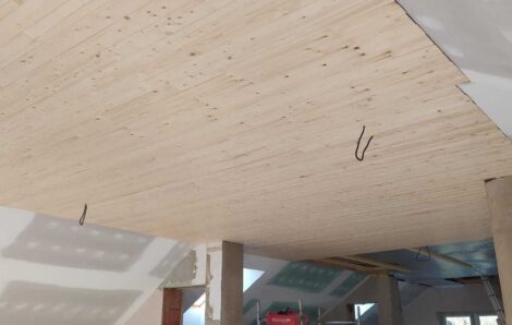 Montáž sádrokartonu a palubkového podhledu akce Praha Točná